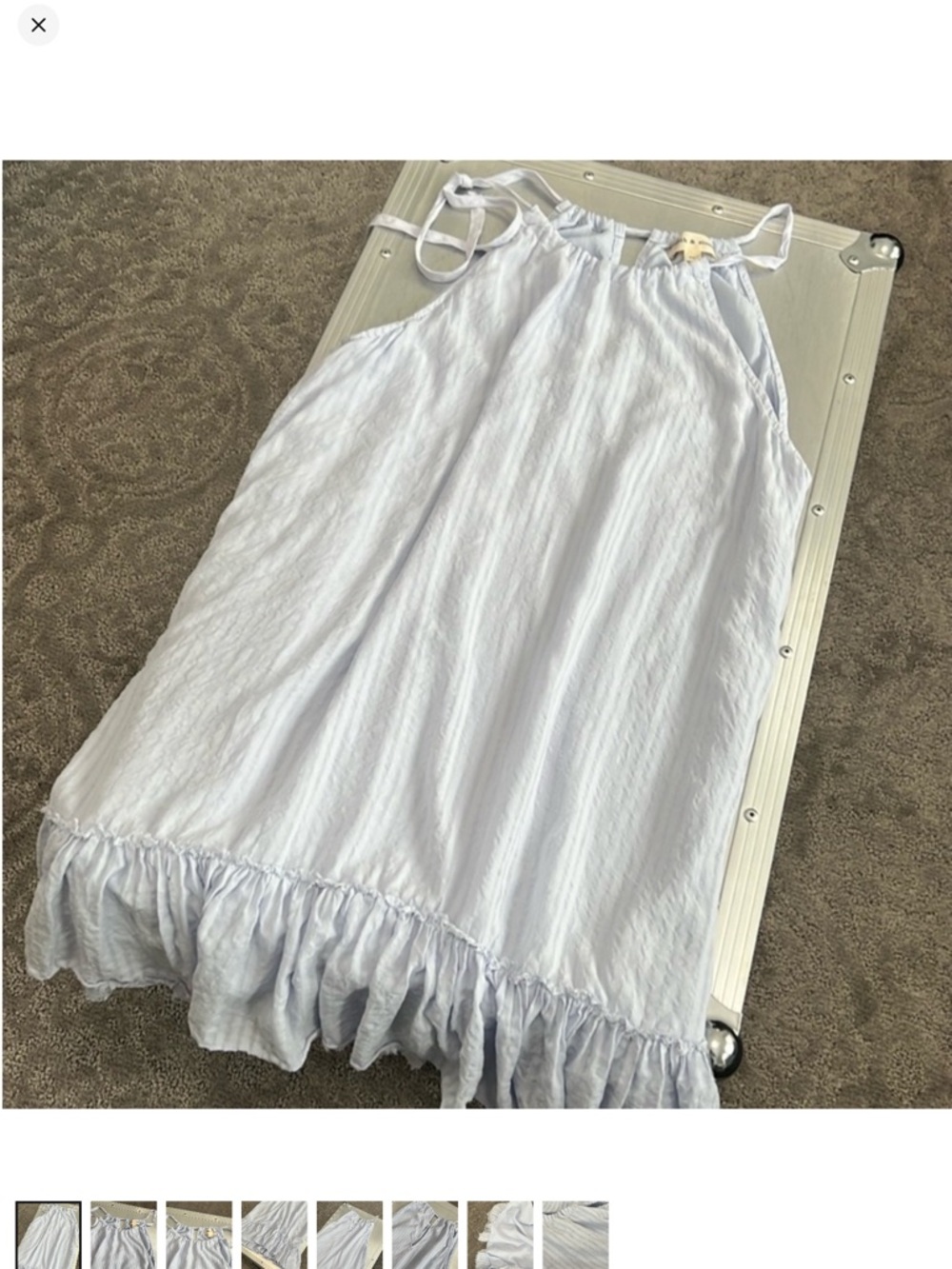 cloth & stone Light Blue Ruffle-Hem  Dress
